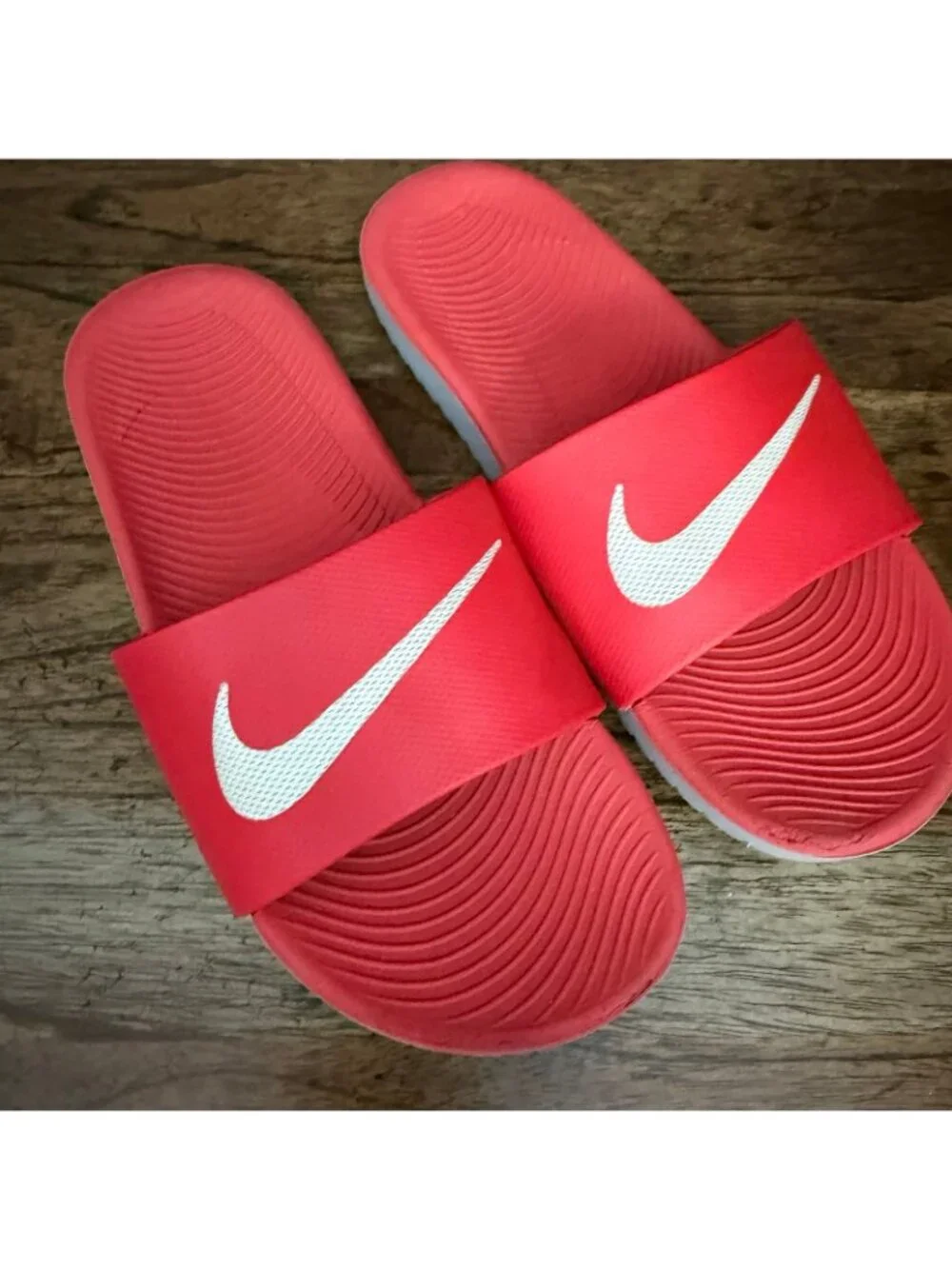 Nike Red Youth Slides